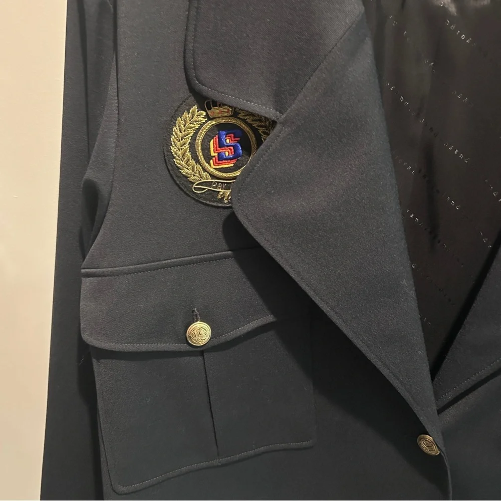 Sandro cropped Military Navy Blazer - Picture 2 of 10